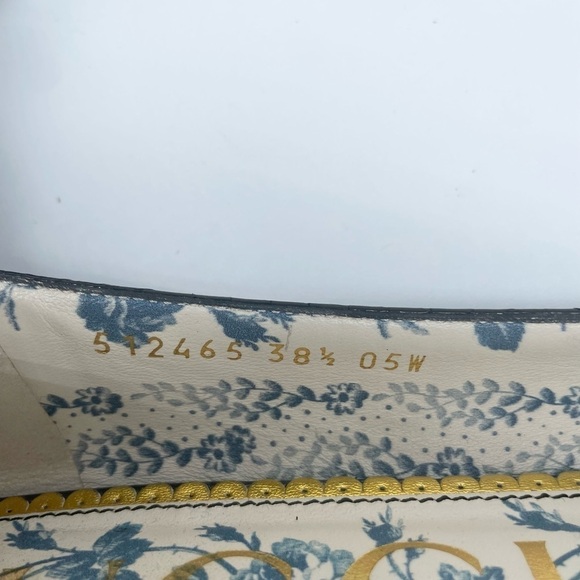 Gucci Black Leather Snake skin bow embellished GG Ballerina flats EU 38.5 - Picture 9 of 13